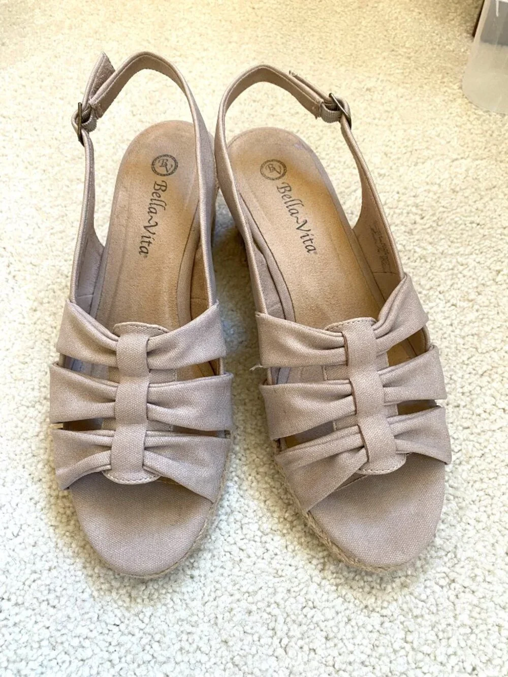 Espadrille wedge linen color soft fabric, comfortable, 2
